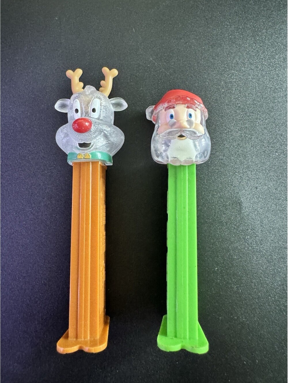 Lot Of Pez Dispensers (2) Santa 2012 & Rudolph Reindeer 2012 - Christmas - Clear